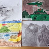 Выставка  рисунков «Огненный Сталинград»